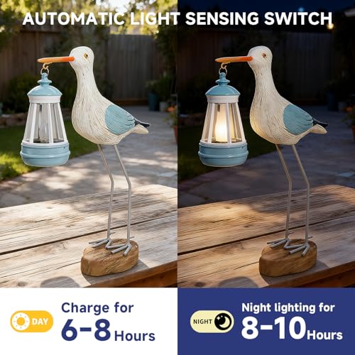Solar Seagull Statues for Garden and Home Decor,Funny Garden Decor Beach,Pool,Patio,Lawn,Yard,Porch,Perfect Garden Gift