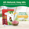 Happy Wings Hummingbird Food Powder 2 Lb (32 Oz) – Natural Red Nectar for Hummingbird I Makes 192 fl oz Solution – Nectar Hydration Powder Made with Cranberry & Beetroot – Easy Mix, No Boil Formula