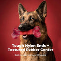 Tough Dog Toys for Aggressive Chewers: Beef Flavored Long Lasting Dog Bones for Large Dogs, Indestructible Dog Chew Toys to Keep Them Busy, Large Dog Toys for Medium & Large Breed, Red