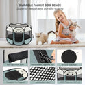 Siedihit Dog Cat Playpen, Puppy Pet Playpen Indoor for Small Dog Crate Tent Cage Outdoor, Portable Pop Up Dogs Enclosure Kennel with Carrying Case for Dogs/Cats/Rabbits(Grey, Small