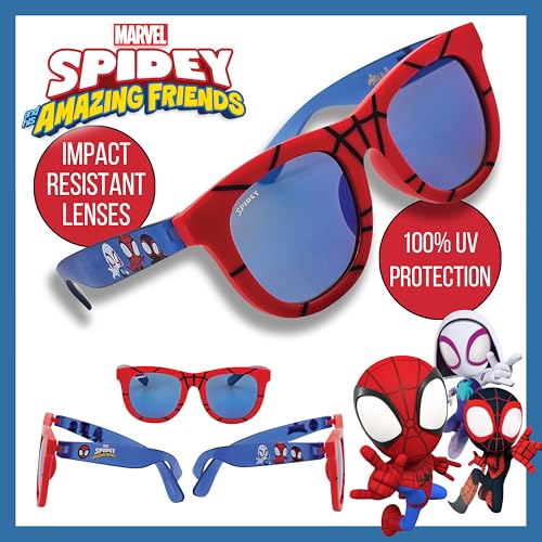 ARKAID Marvel Spidey and Friends Sunglasses Stylish, Comfortable & Durable UV-Protective Boys Spider-Man Glasses With Soft Carrying Case - Officially-Licensed Spiderman Gifts for Boys