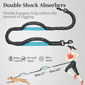 iYoShop Hands Free Dog Leash with Zipper Pouch, Dual Padded Handles and Durable Bungee for Walking, Jogging and Running Your Dog (Large, 25-120 lbs, Black)