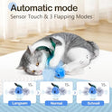 Migipaws Interactive Flapping Bird Cat Toys with Rod, clamp, Elastic String and Catnip, Automatic Chirping Toys for Indoor Cats to Chase, Hanging Feathers for Kitten to Self Play,Rechargeable(Blue)