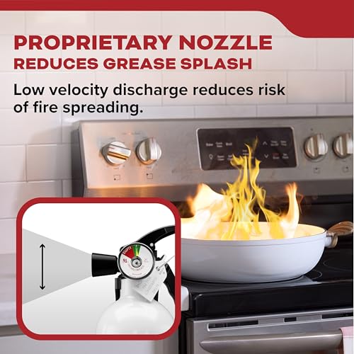 Kidde Kitchen Fire Extinguisher, 711A, RESSP | Home Extinguisher for Small Cooking Oil and Grease Fires in Residential Kitchens, 2.5 lb. Dry Chemical