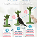 Made4Pets Cat Scratching Post, 25.6" Cactus Cat Scratcher Kitten Scratch Post with Sisal Rope for Indoor Cats Claw Scratcher, Vertical Green Cat Tree with Dangling Ball for Kitties Medium