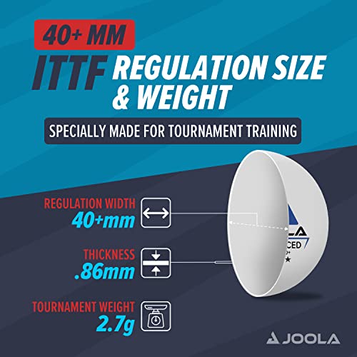 JOOLA Training 3 Star Table Tennis Balls - 40+mm Regulation Bulk Ping Pong Balls for Competition and Recreational Play - Fun as a Cat Toy - Indoor and Outdoor Compatible