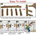 Bird Parrot Ladder Perch for Cage, Nature Wooden Bird Bridge Exercise Stands Parrot Climbing Chewing Toys for Small Animal