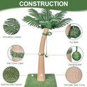 40'' Tall Cat Scratching Post Cat Tree, Curved Design Cat Scratcher Post with 3 Interactive Balls, Natural Sisal Rope Cat Scratching Posts for Indoor Cats Adults Kittens, Multi-Combinable (Style A)