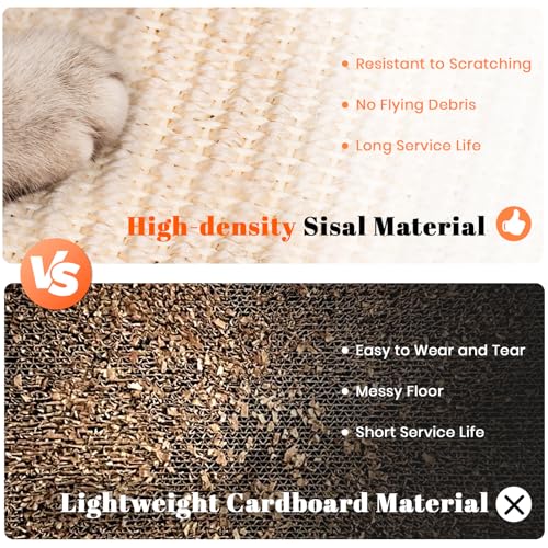 LMUGOOS Cat Scratcher, Cat Natural Sisal Scratching Pad, Kitten Interactive Toy with Ball Track Spring Ball for Chasing Hunting Mental Physical Exercise Puzzle