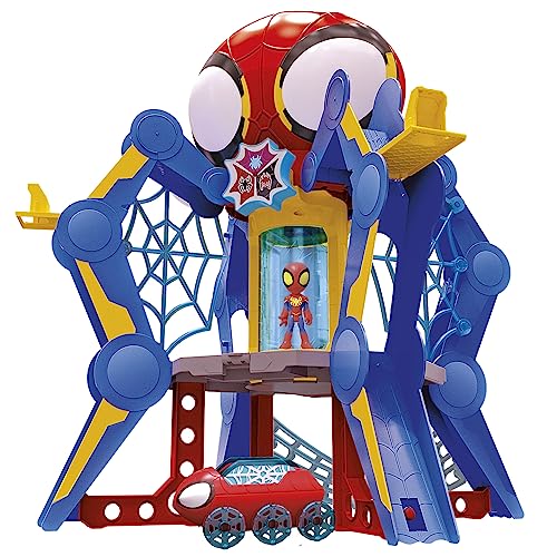 Spidey and His Amazing Friends Web-Spinners Web-Quarters, Kids Playset with Action Figure, Vehicle, and Accessories, Marvel Super Hero Toys, Ages 3 and Up, Large