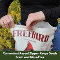 Wild Bird Seed for Outside Feeders – Premium Songbird Blend with Black Oil Sunflower, Safflower, Millet & Peanut Pieces – Bird Food for Cardinals, Finches & Songbirds – 5 lb Bag