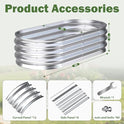 Galvanized Raised Garden Bed Outdoor, 4x2x1ft(2Pack) Metal Heavy Duty Planter Boxes for Gardening, Easy Assemble Bottomless Small Oval Plant Container Kit for Vegetable, Flower, Fruit, Silver