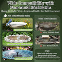99.99% Pure Copper Bird Bath Disk, Triple Point Support Design Lower Cleaning Frequency for Physical Safe Water Purify Outdoor Bird Bowls All-Season (1, Copper Flower)