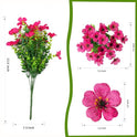 Artificial Flowers for Indoor & Outdoor Decoration - 12 Bundles Faux Daisies with Eucalyptus Leaves Fake Greenery for Garden, Home, Porch, Patio, Boxwood (12 Pcs Mix Pink Red Purple Yellow)