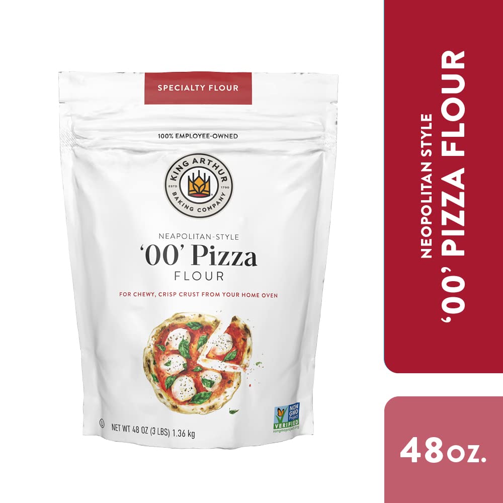 King Arthur 00 Pizza Flour: Premium Non-GMO American Wheat for Perfect Neapolitan-Style Crust - Finely Milled for Authentic Italian Pizza at Home - Ideal for Crispy, Chewy Pizzas (3 lbs)