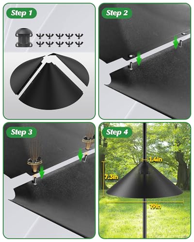 19 Inch Metal Squirrel Baffle for Bird Feeder Pole, Squirrel Proof Bird Feeders for Outdoors Hanging Cover for Rain Guard, Rust Proof Chew Proof Heavy, 1 Pack