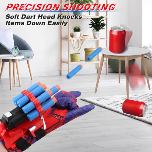 JONEG Web Shooters Toy for Kids 2 Pack, Toy for 3 4 5 6 7 8 Year Old Boy, Web Slinger with Spider Glove Launcher, Toys for Boys 4-6 6-8, Birthday Gifts
