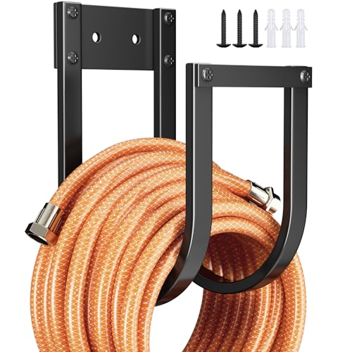 Garden Hose Holder Wall Mount - Metal Water Hose Hanger for Outside, Durable Hook for Garden, Garage, or Yard Storage