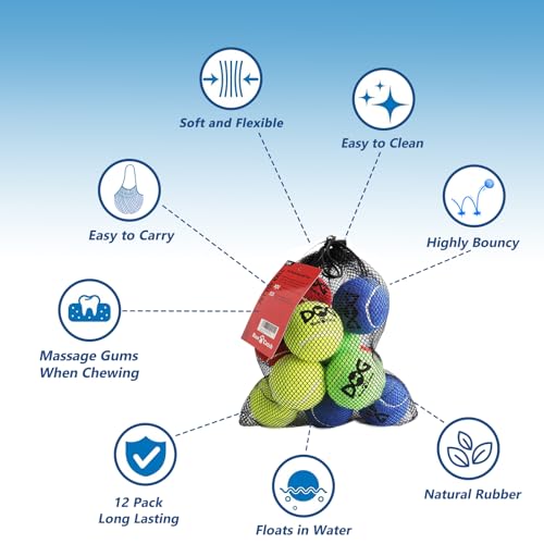 INSUM Tennis Balls for Dogs, 2.5in, 12-Pack