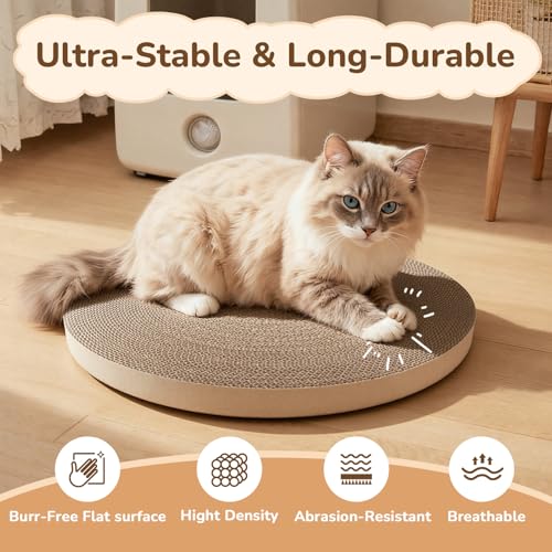 6pcs Cat Scratch Pad, Cat Scratcher Cardboard & Cat Scratching Pads - Round Cat Scratcher Refill, 10 Inch Diameter 7/8 Inch Thick cat scratchers for Indoor Cats