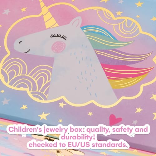 Jewelkeeper Jewelry Box for Girls, Cotton Candy Unicorn Musical Jewelry Boxes, The Beautiful Dreamer Tune and Spinning Unicorn Doll, Toys for Girls