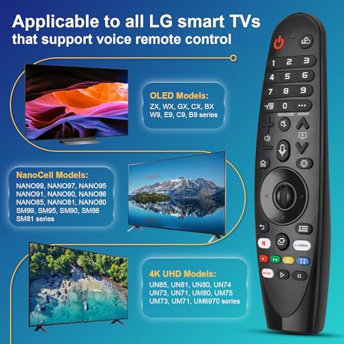 Voice-Magic-for-LG-TV-Remote-Control-Replacement Compatible with LG Smart OLED Thinq Webos TVs for AKB75855501 AN-MR24gn MR23gn MR22gn MR21ga MR20ga
