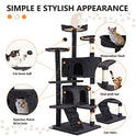 BestPet | 54" Cat Tree Tower | Dark Gray | Sturdy, Easy to Assemble, Multi-Level Activity Center with Sisal Scratching Posts, Condos, Perches, Hanging Cat Toys, Observation Decks & Ladder