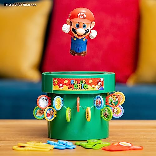 TOMY Pop Up Super Mario Game - Activities for Indoor Recess or Family Game Night - Officially Licensed Super Mario Toys for Kids - 2-4 Players - Ages 4 Years and Up