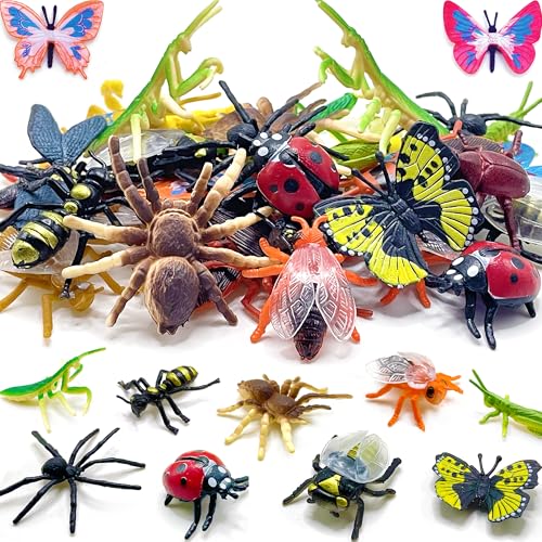 YZXODN 102 Pack Mini Bug Toys, Realistic Insect Toys Figures for Kids,Fake Plastic Bugs for Education Themed Insect Party, Classroom Reward, Gardening Decoration
