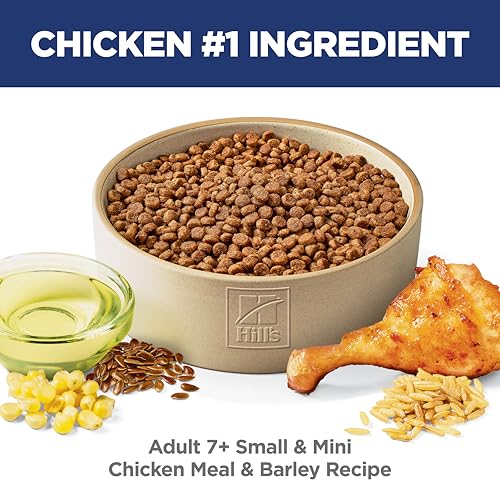 Hill's Science Diet Adult 7+ Small & Mini Dry Dog Food, Chicken & Brown Rice, 4.5 lb. Bag