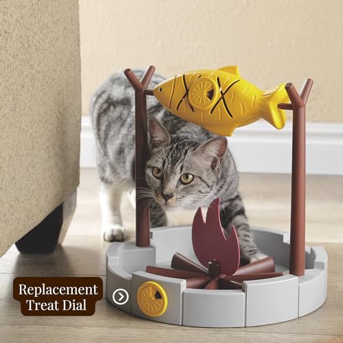 PetPals Cat Slow Feeder, Treat Dispenser - Interactive Cat Puzzle Toy for Small Pets & Kittens, Mental Stimulation Pet Food Feeding Toy, Dry Food Dispensing Cat Toy