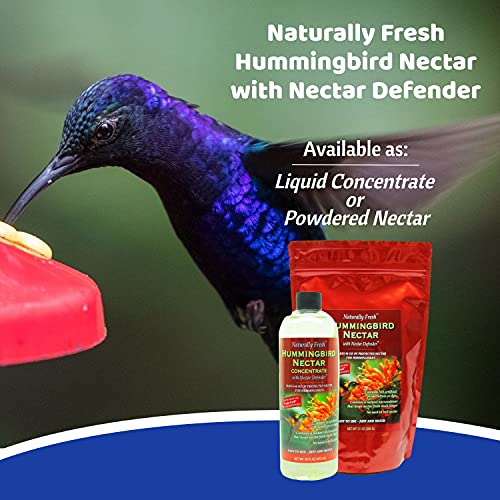 Sapphire Labs Naturally Fresh Hummingbird Nectar with Nectar Defender Lasts Longer in Hummingbird Feeders | Easy to Use Powder | Makes 96 oz of Clear Hummingbird Nectar