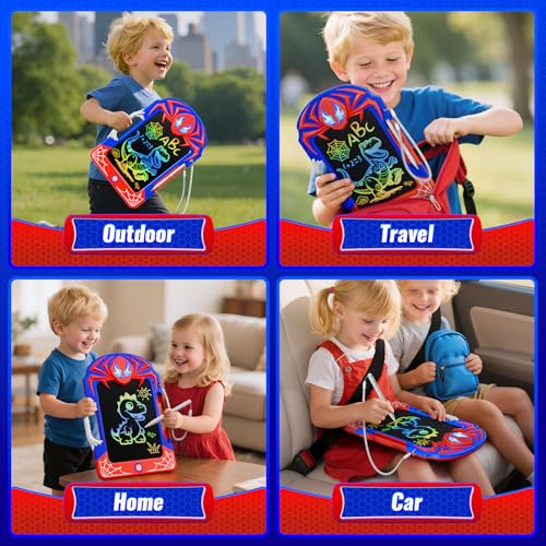 Cool LCD Writing Tablet with Web Stylus & Web Grip–Fun Doodle Board for Kids, Colorful Drawing Pad Toys Birthday Gifts for 3 4 5 6 7 8 10 Year Old Boys Girls Toddler Age 3-4 4-6 6-8 8-12,Outdoor Toys
