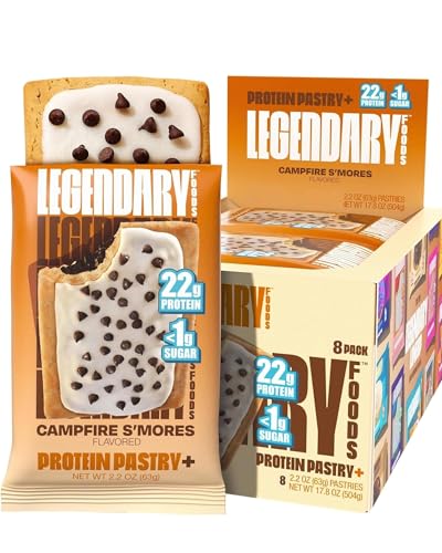 Legendary Foods 22g Protein Pastry 0g Added Sugar, Low Carb, Gluten Conscious, Keto Snack, Ideal for Glucose Management, Includes Whey Protein Isolate, 8 Pack Campfire S'mores
