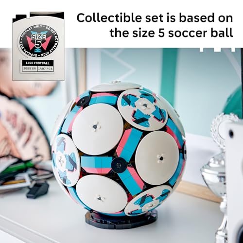 LEGO Editions Soccer Ball - Building Toy for Kids - Collectible Sports Decor for Boys & Girls, Ages 10+ - Includes Micro Stadium - Gift for Father's Day - 43019