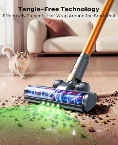 Cordless Vacuum Cleaner, 55KPa 650W 70Mins Stick Vacuum Cleaners for Home, Self-Standing Handheld Vacuum with 3.3Ft Extendable Hose, LED Touch Screen for Pet Hair/Floor/Carpet