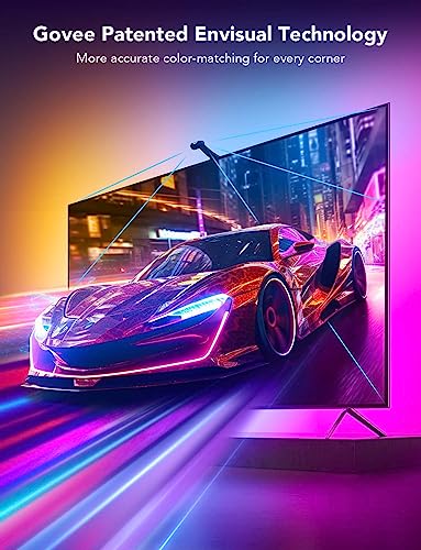 Govee Envisual TV LED Backlight T2 with Dual Cameras, 11.8ft RGBIC Wi-Fi LED Strip Lights for 55-65 inch TVs, Double Strip Light Beads, for Home Decorations, Smart App Control, Music Sync