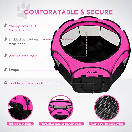 GOOZII Pet Cat Playpen for Indoor Cats Enclosed, Pink