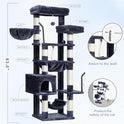 Gitelsnour Cat Tree, Cat Tower for Large Cats with 2 Big Platforms, 2 Baskets, condo and Toys, 63" Cat Scratching Posts for Indoor Cats, Smoky Gray GCT020G