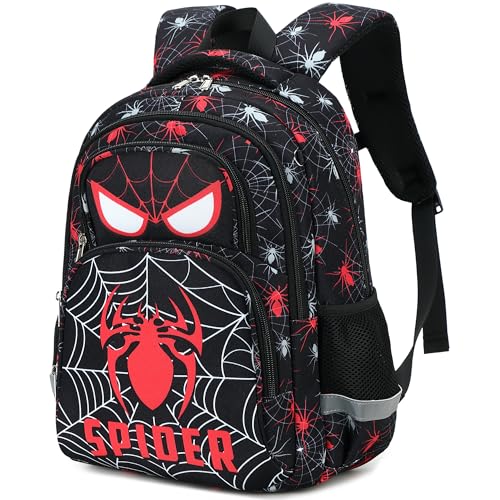 abshoo Cute Spider School Backpack For Boys Elementary Kindergarten Kids School Bag (Spider Black)