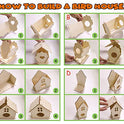 hapray 4 Pack Bird House Crafts for Kids Ages 5-8 8-12, Buildable DIY Birdhouse Kit for Children to Build, Summer Arts and Craft Projects with Paint, 3+ Boy Girl Gift for Halloween Christmas