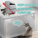 [Thicken Vinyl] Anti Cat Scratch Furniture Protector, Single-Sided Sticky Couch Protector for Cats, Flexible Couch Corner Guard Under Cats Claw, Cat Scratch Deterrent Tape-(160" x 12.4")