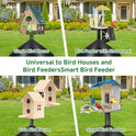 Smart Bird Feeder Pole with Squirrel Baffle & Bath-Heavy Duty Adjustable 3-6.6ft Universal Stand Mount for Backyard&Outdoor Bird Houses/Cameras (80" Pole-Baffle)
