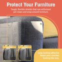 6 Pack XL Anti Cat Scratch Furniture Protector - Couch Protector from Cat Claws w/Twist Pins, Clear, Easy-to-Apply Scratching Deterrent and Shield for Sofa (Not for Leather, Velvet, Microfiber)