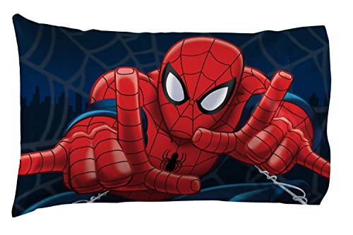 Jay Franco Kids Sheet Set with Fitted, Flat Sheets & Pillow Cover - Ultra-Soft Bedding with Pillowcase for Room Decor, Blue - Spiderman, 3 Piece Twin