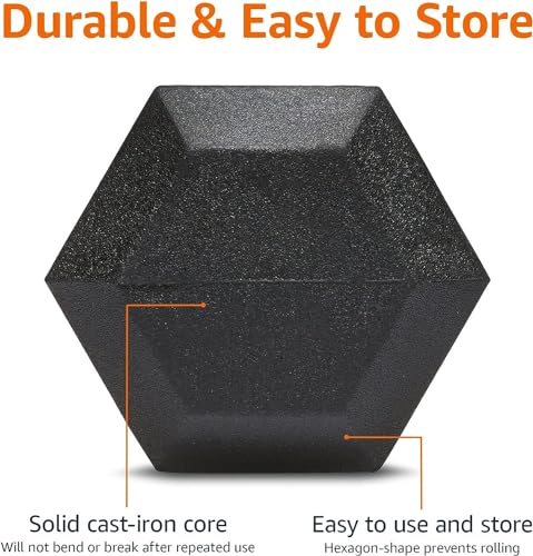 Basics Rubber Hex Dumbbell Hand Weight