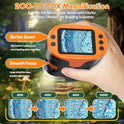 1000X Handheld Microscope for Kids 4K 2.0" Screen Rechargeable Mini Pocket Digital Microscopes w/Slides Kit Portable Edu Gift Age 4-6 8-12 Children Students