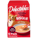 Delectables Lickable Treat Bisque Non-Seafood Wet Cat Treat with Real Chicken, Food Topper, Hydrating, Grain-Free, No Fillers, By-Products, Added Preservatives, 1.4oz Pouch, 12ct