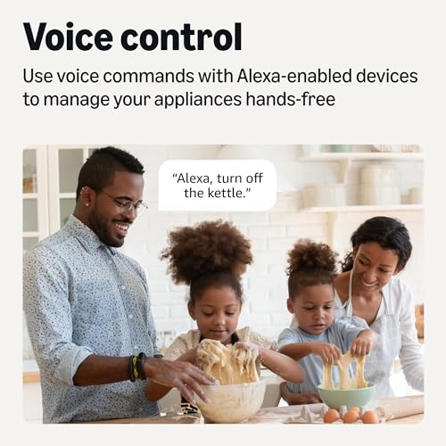 Basics Smart Plug, Works with Alexa Only, Voice Control, Remote APP Control, Schedule, Compact Design, Versatile, 2.4 GHz Wi-Fi, No Hub Required, 4-Pack, White