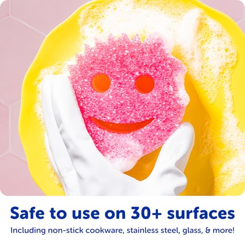 Scrub Daddy 6 Kitchen Sponges & 1 Daddy Caddy Dish Sponge Holder - BPA Free & Made with Polymer Foam - Stain & Odor Resistant, Scratch-Free Multipurpose Scrubbers